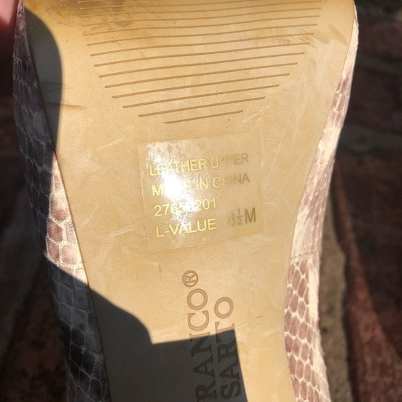 FRANCO santo “Snakeskin”  Peeptoe High Heel PumpsSize 8.5 - Picture 11 of 13